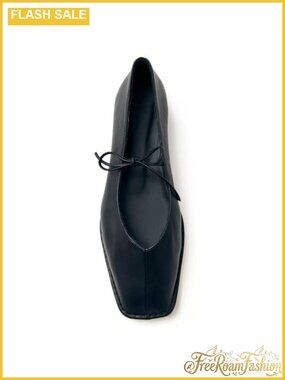 Lace Up Ballet Flats Square Toe Bow Tie Mary Jane Flat Shoes